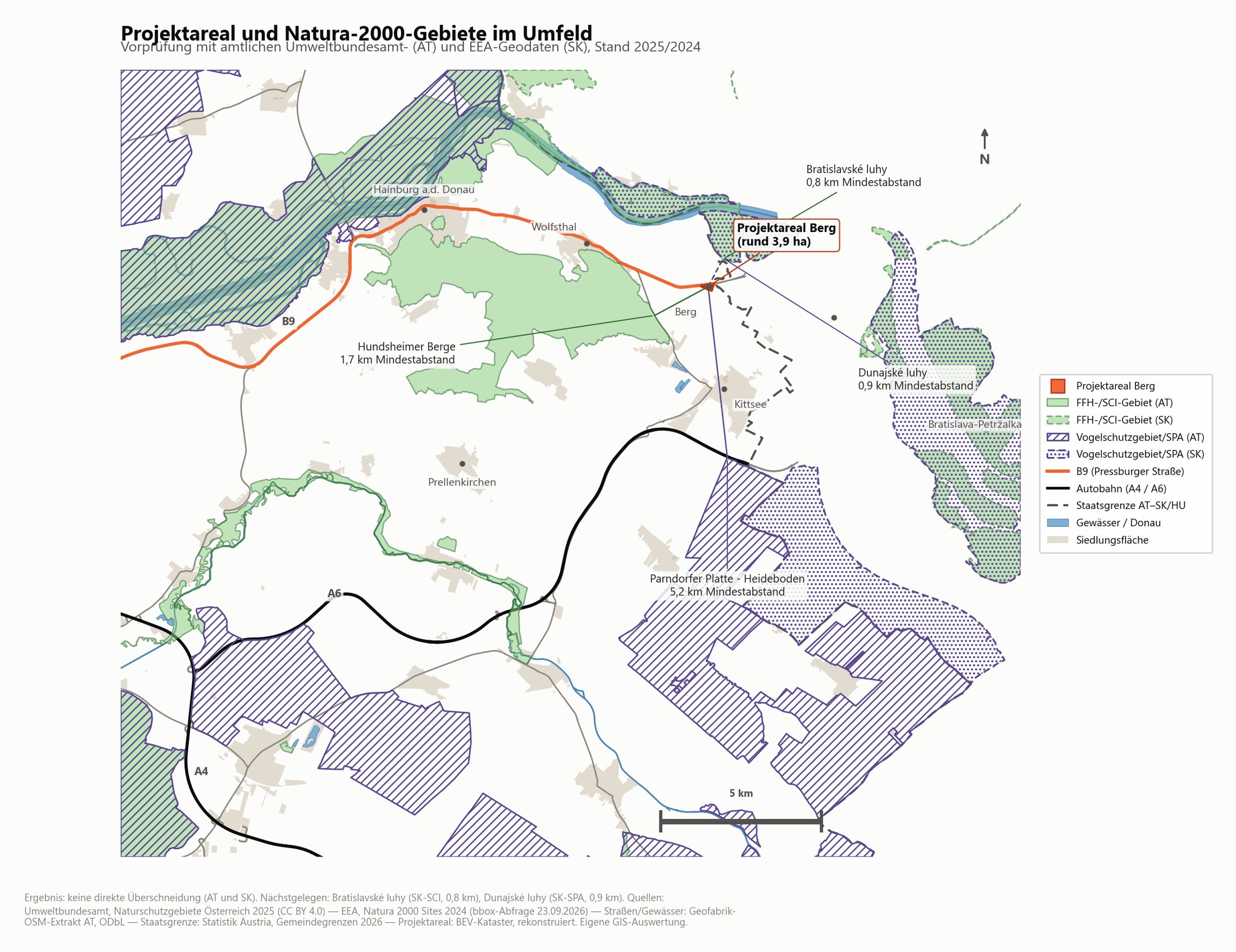 Natura-2000-Gebiete im Umfeld des Projektareals